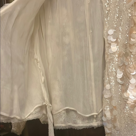 Zara cream Sequin Tunic/ Top - Picture 4 of 5